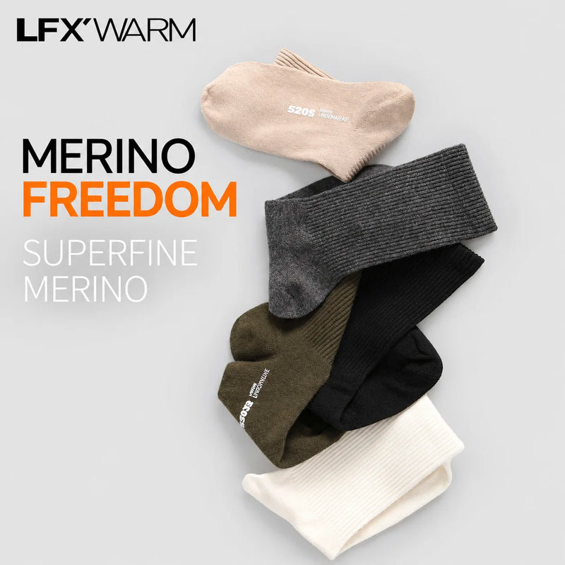 52025 Men's 100% Australian Merino Wool Socks – Soft Breathable Thermal Crew Socks, Natural Warmth & Everyday Comfort