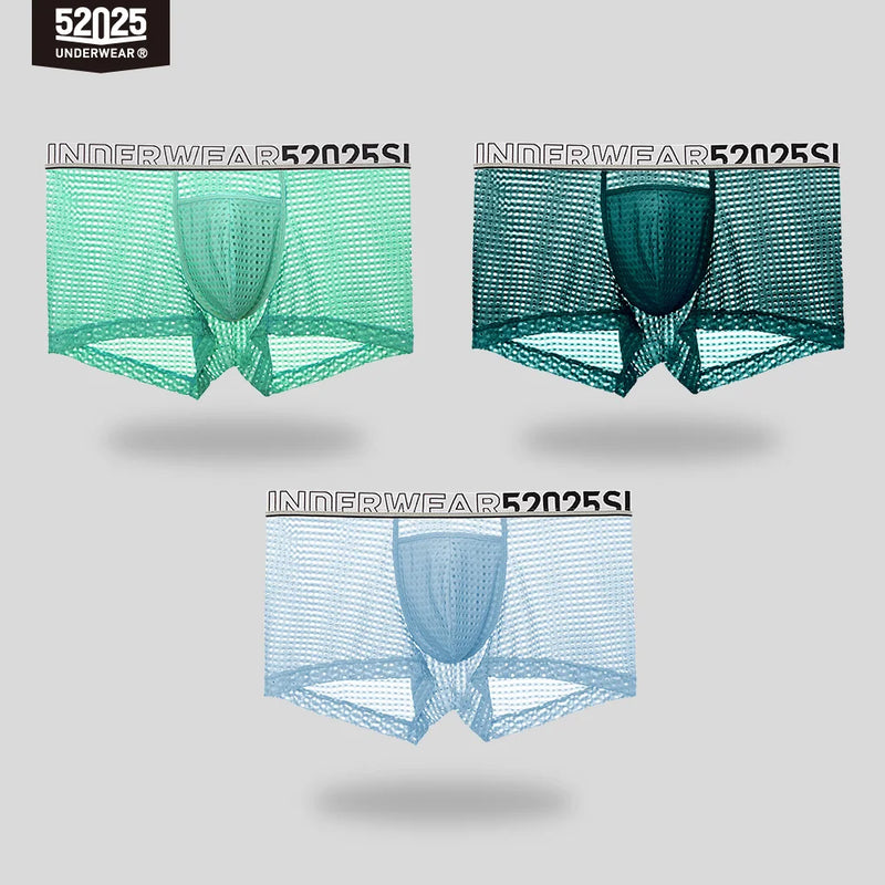 52025 Men's Cooling Mesh Premium Boxers – U+ Anatomical Pouch, Lightweight Airflow and Ultra-Breathable Comfort