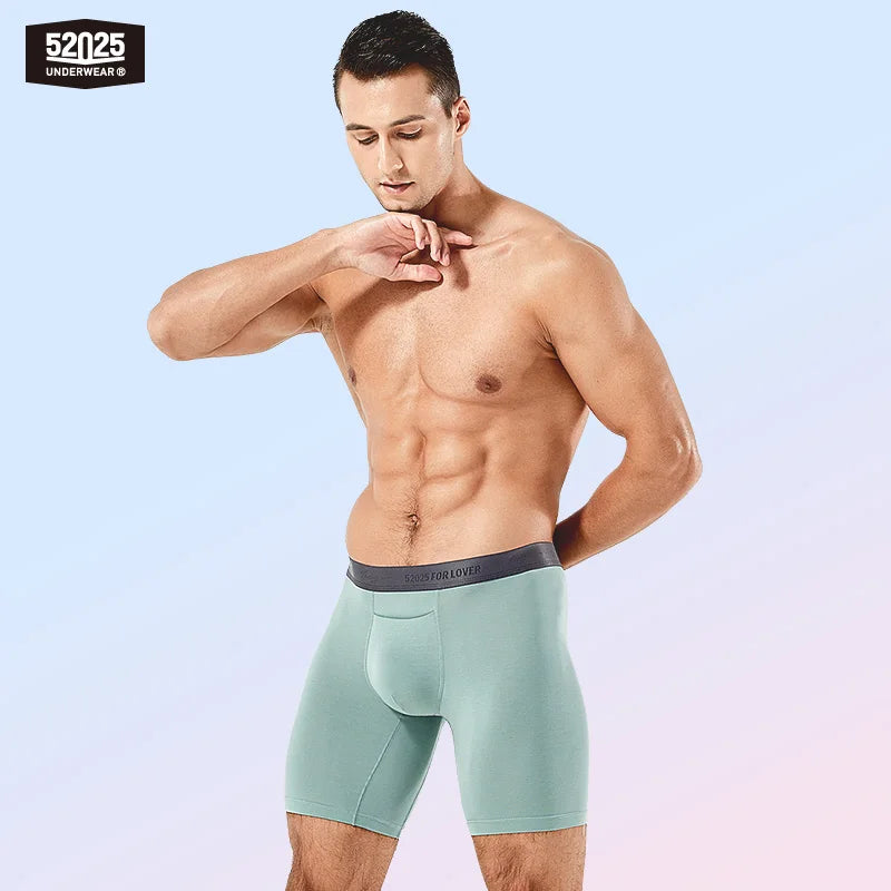 52025 Men's Micromodal Boxer Briefs 8" (3-Pack) – Silky-Smooth Boxers with Extended Coverage, Open Fly and Second-Skin Comfort