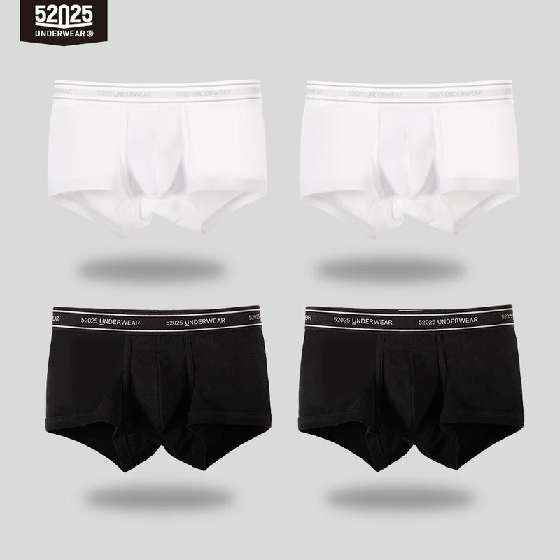 52025 Men's Cotton Modal Boxers (4-Pack) – Silky-Soft Fabric, Anatomical Contoured Pouch and Comfortable Everyday Fit
