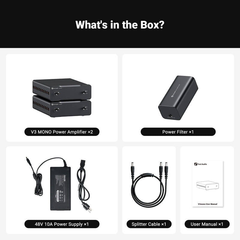 ឧបករណ៍ពង្រីកសំឡេង Fosi Audio V3 ម៉ូណូស្តេរ៉េអូ 2/2.1/3/4/5 ឆានែល TPA3255 អំភ្លីខ្នាតតូច 240W ឧបករណ៍ពង្រីកសំឡេងអាជីព