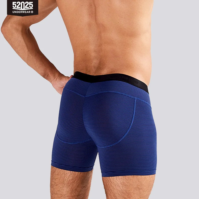 52025 Men's Performance Boxer Briefs – Hidden Stripe Texture, Quick-Dry Cooling Comfort and Sculpting Back Design