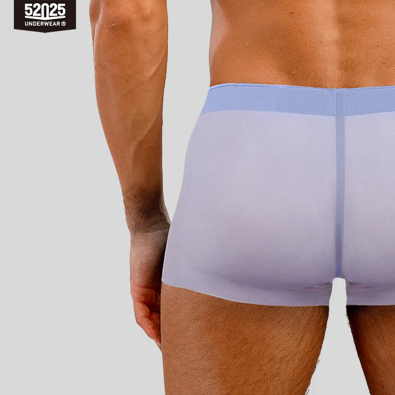 52025 Men’s Ultra-Thin Nylon Boxers – Light, Semi-Transparent and Cooling Fabric with 3D Contour Pouch and Barely-There Comfort