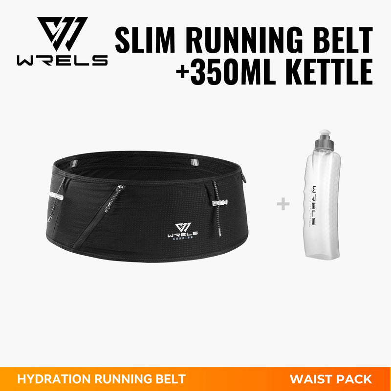 WRELS Sports Waist Pack Breathable Slim Running Belt Adjustable Workout Outdoor Hiking Men Women Anti-Slip Fitness Storage Pack
