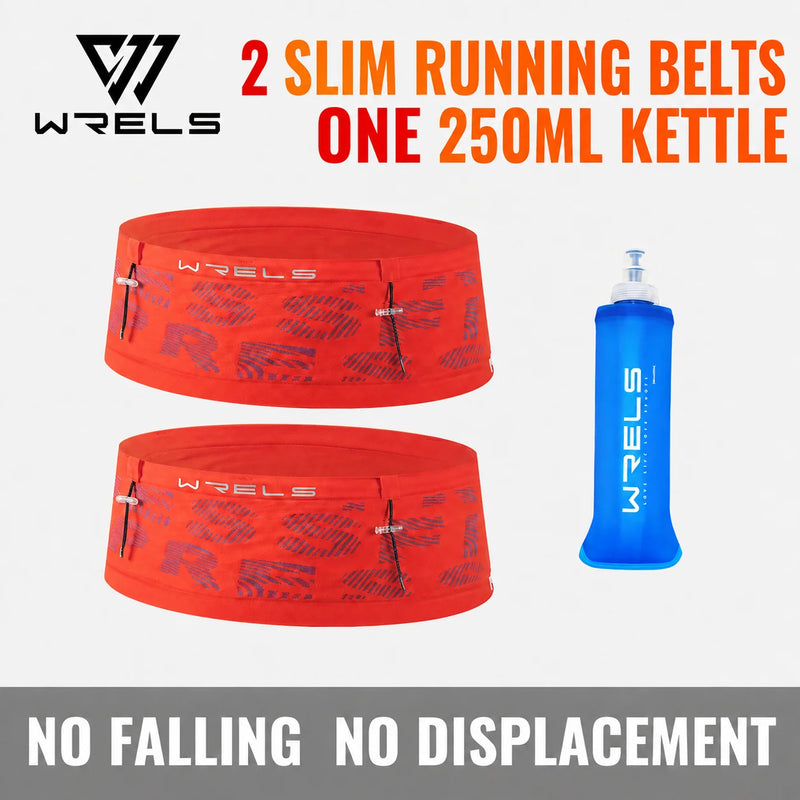 WRELS Hiking Waist Bag Anti-Slip Storage Pack Breathable Adjustable Marathon Men Women Elasticity Sports Running Waist Pocket