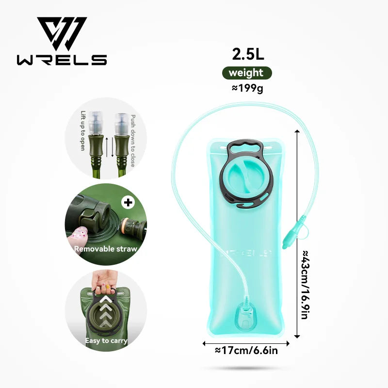 WRELS 1.5L/2L/2.5L/3L Hydration Bladder Leak Proof Water Reservoir BPA Free Water Storage Bag for Hiking Cycling Running Sports