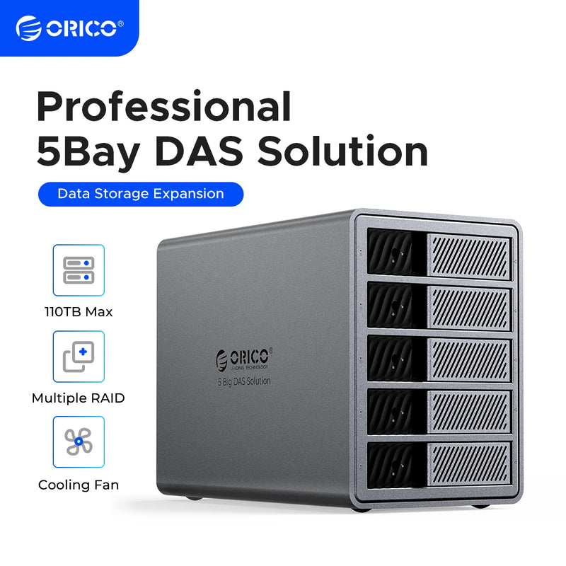 ORICO 3.5"RAID USB3.0 5Gbps HDD Docking Station  150W Power With Cooling Fan for Professional 5Bay DAS Solution (ProRAID)Series