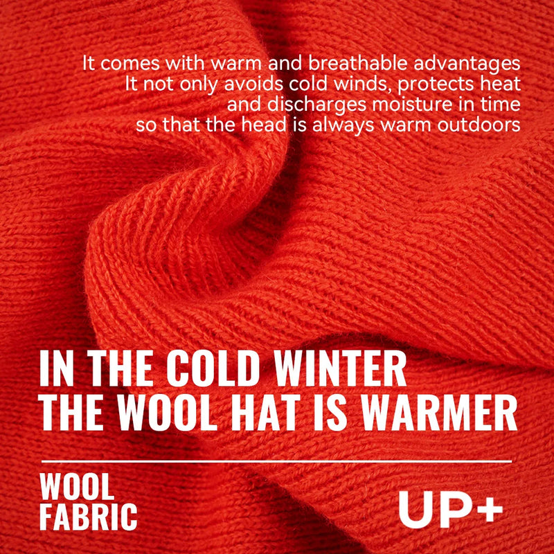 WRELS Merino Wool Beanie Soft Knit Beanie Hat Warm Durable Thick Lined for Cold Weather Skull Cap Hiking Ski Climbing Wool Hat