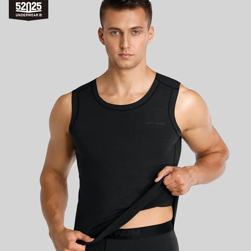 52025 Premium Thermal Vest with Merino Wool – Sleeveless, Seamless, Fleece-Lined, Soft Undershirt for Superior Warmth & Comfort