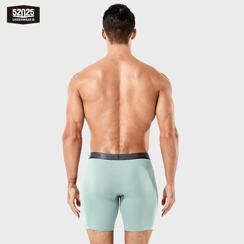 52025 Men's Micromodal Boxer Briefs 8" (3-Pack) – Silky-Smooth Boxers with Extended Coverage, Open Fly and Second-Skin Comfort
