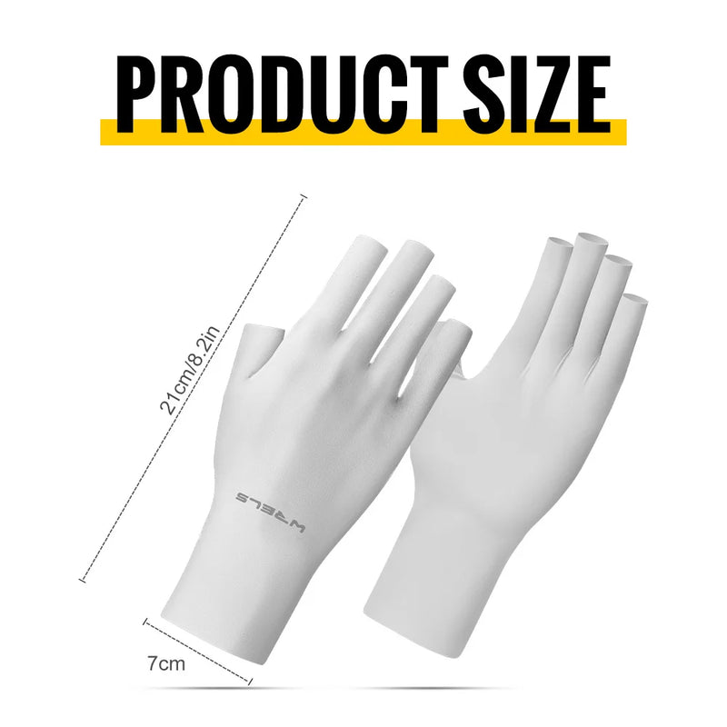 WRELS Fingless UV Protection Sunblock Gloves Non-Slip Riding Summer Outdoor Gloves Girls UV Protection Gloves for Gel Manicures