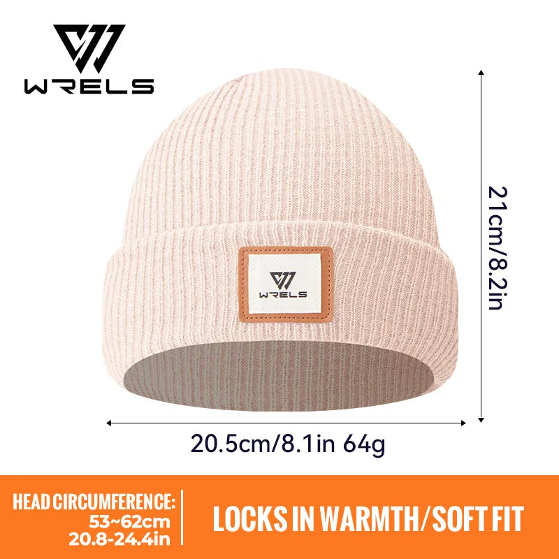 WRELS Winter Thick Knit Beanie Hat Thermal Fleece Lined Windproof Soft Skull Cap for Men Women Outdoor Ski Hiking