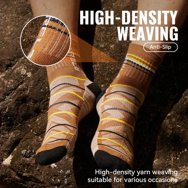 WRELS 1/2/3pairs Merino Wool Hiking Socks Thermal Winter Cushioned Moisture Wicking Socks Warm Wool Trekking Socks for Men Women