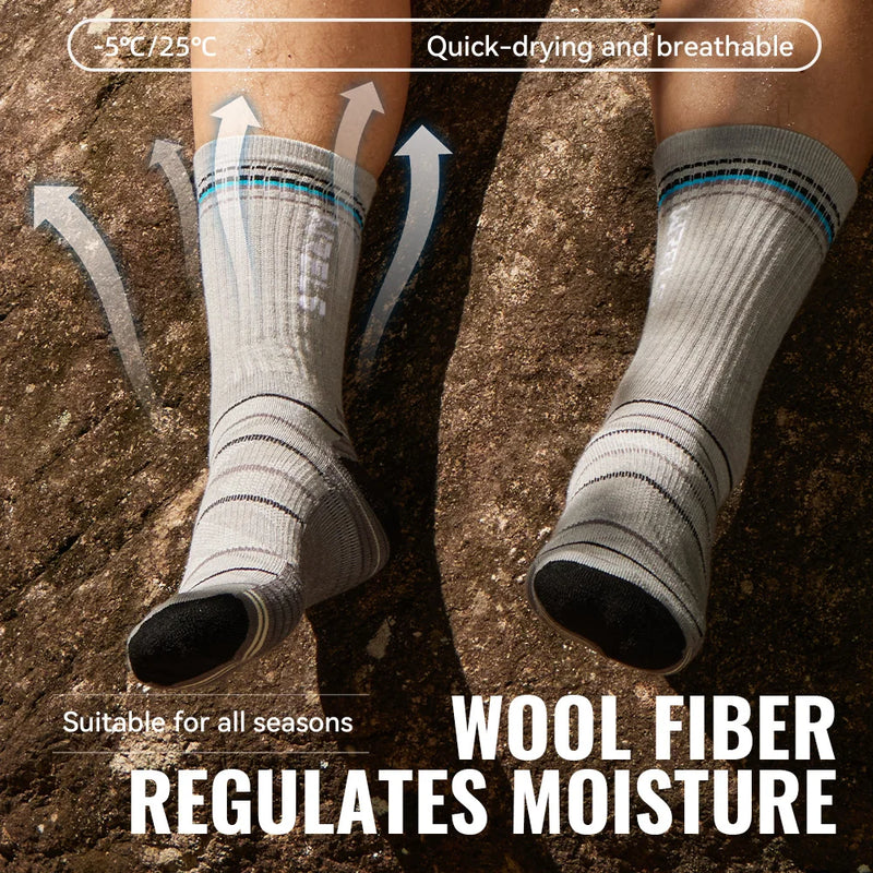 WRELS 1/2/3pairs Merino Wool Socks Thermal Warm Athletic Anti-slip Sports Socks Hiking Thick Cold Weather Men Woman Wool Socks