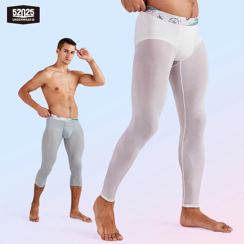 52025 Men's Ultra-Light Leggings / Tights – Semi-Transparent Comfort with Second-Skin Feel, Anatomical U-Pouch and Sculpting Fit