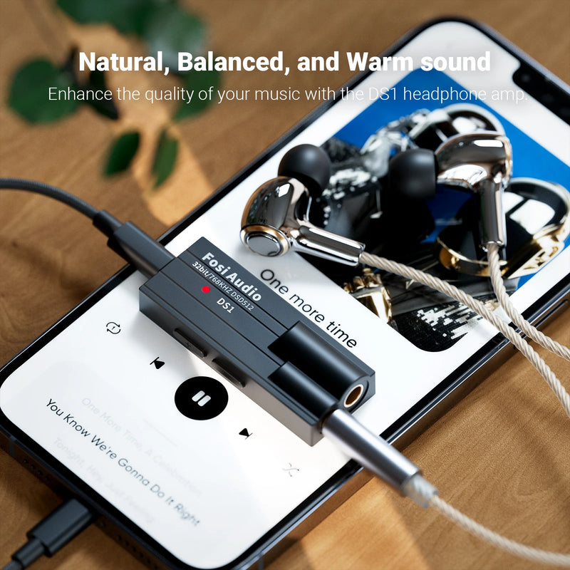 ឧបករណ៍បំពងសម្លេងត្រចៀក Fosi Audio DS1 DSD512 HiFi USB DAC Dongle គាំទ្រឧបករណ៍ឌិកូដអូឌីយ៉ូខ្នាតតូច 32bit/768kHz ជាមួយនឹងតុល្យភាព 4.4MM