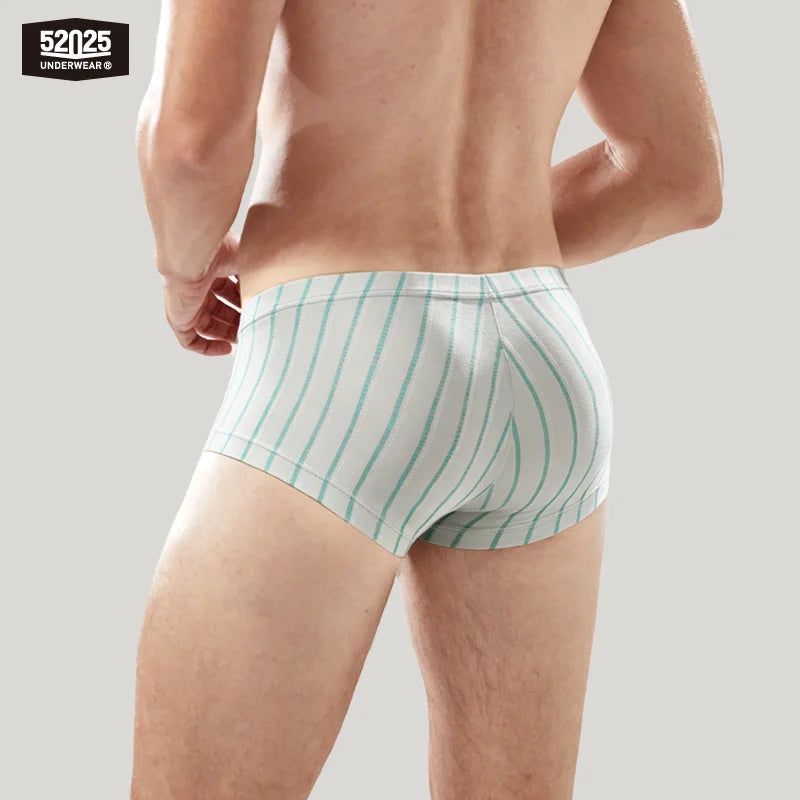 52025 Premium Striped Modal Boxers – Enhanced Large Support Pouch, Ultra-Smooth Ribbed Texture and Sculpted Comfortable Fit
