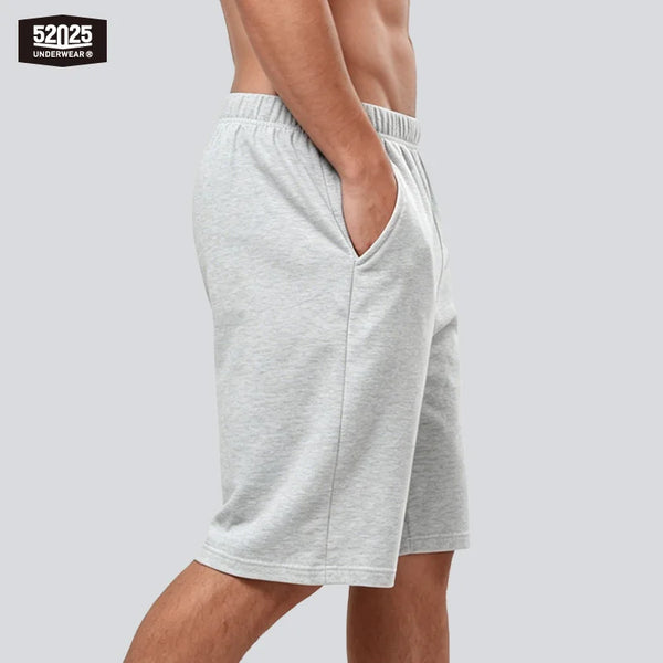 52025 Men's 100% Cotton Pajama Shorts (2-Pack) – Relaxed Fit Lounge Shorts with Side Pockets and Breathable All-Day Comfort
