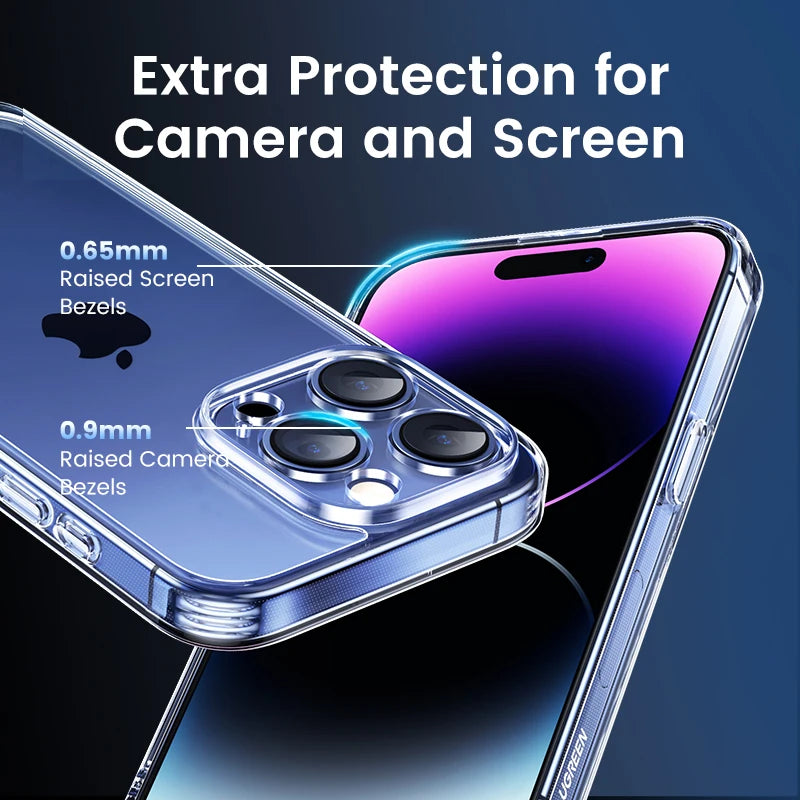 UGREEN Case for iPhone 18 17 16 Pro Max Shockproof Clear Case Transparent Cover for iPhone 15 Pro 16 Phone Protective Case