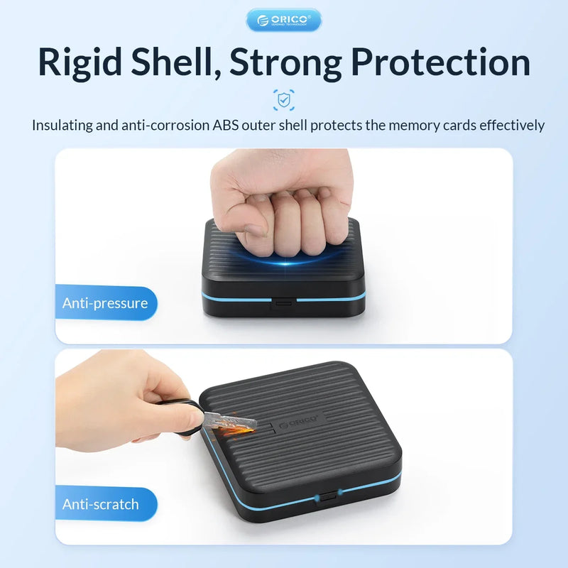 ORICO Portable SD Micro SD Memory Card Case TF CF Card Holder Storage Organizer Water-Resistant and Anti-Shock with EVA Foam