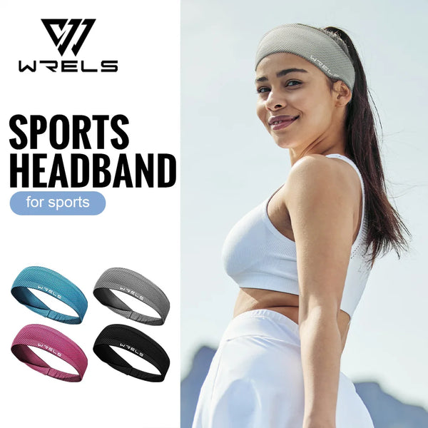 WRELS Summer Cooling Headbands for Men Non Slip  Elastic Sweat Hairbands Absorb Chill Cool Hairband for Hot Weather Running