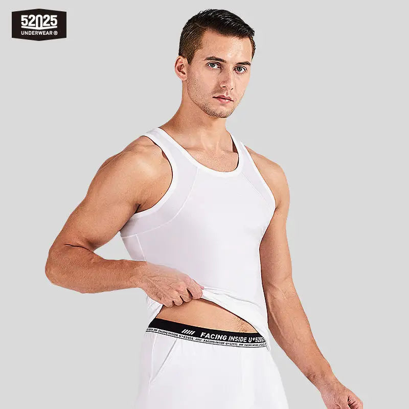 52025 Men's Premium MicroModal Tank Top / Undershirt –– Ultra-Soft Comfort, Silk-Mesh Cooling Zones and Streamlined Fit