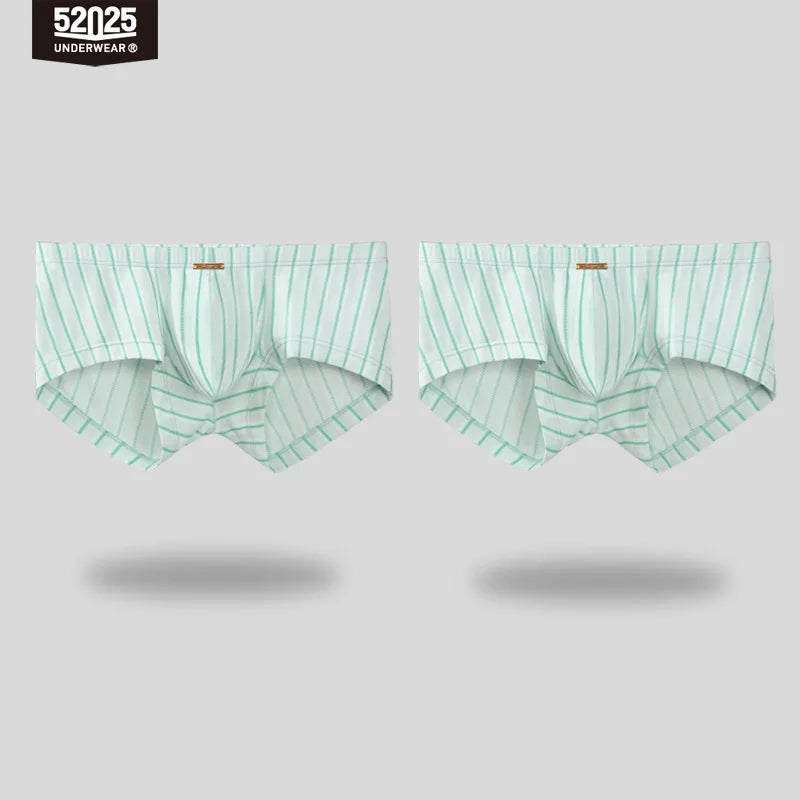 52025 Premium Striped Modal Boxers – Enhanced Large Support Pouch, Ultra-Smooth Ribbed Texture and Sculpted Comfortable Fit