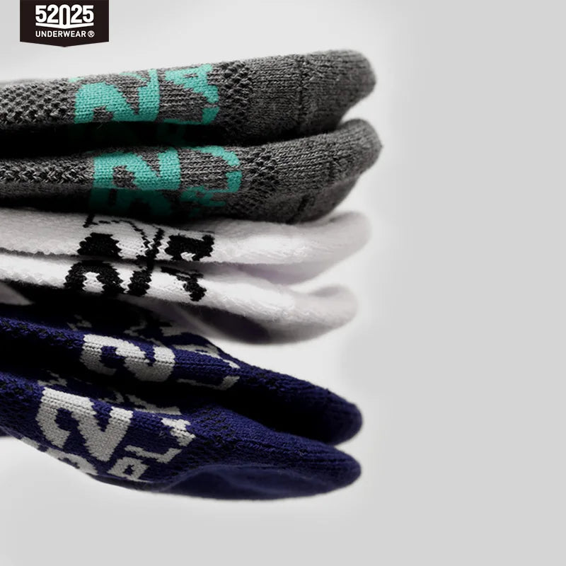 52025 Low-cut Athletic Socks 3 Pairs Breathable Cotton Sport Socks Quarter Ankle Low-rise Anti-drop Mens Socks Shorties 3pcs