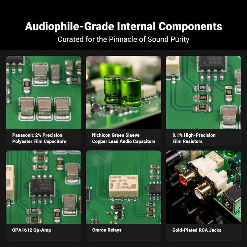 ឧបករណ៍បំពងសំឡេង Fosi Audio BOX X5 HIFI Phono Preamplifier Mini Home Audio សម្រាប់ MM/MC Cartridge Turntable RIAA Preamplifier Compact ជាមួយ V