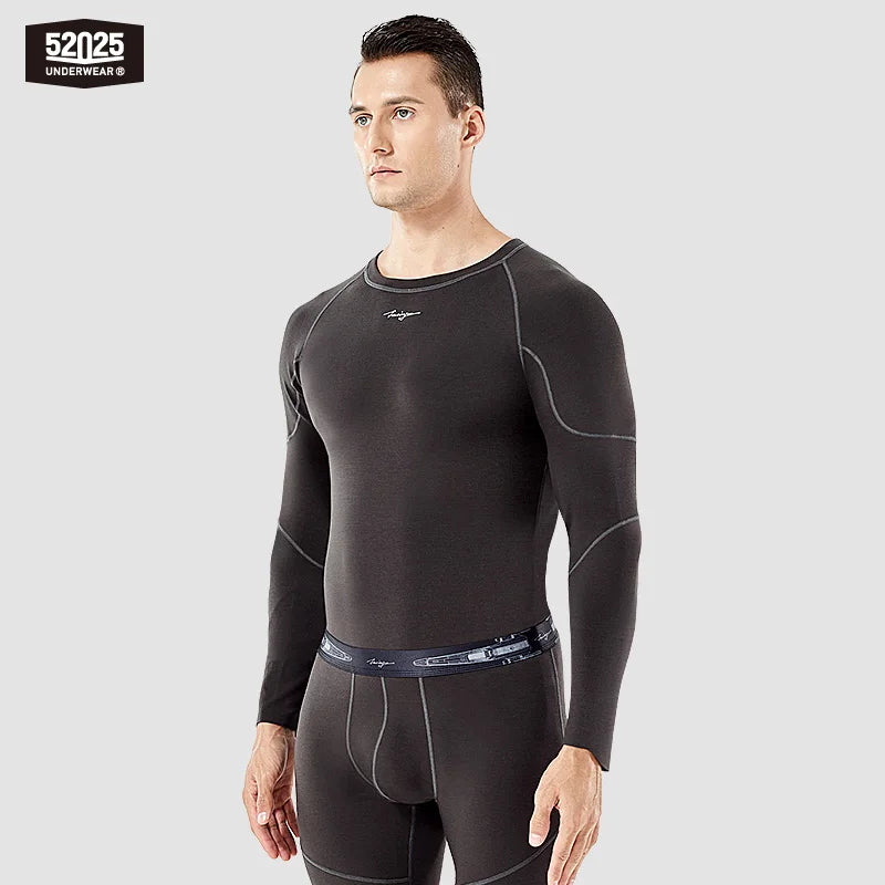 52025 Thermal Underwear with Merino Wool – Warm, Soft Fleece-Lined Long Johns. Premium Base Layer for Ultimate Comfort in Winter