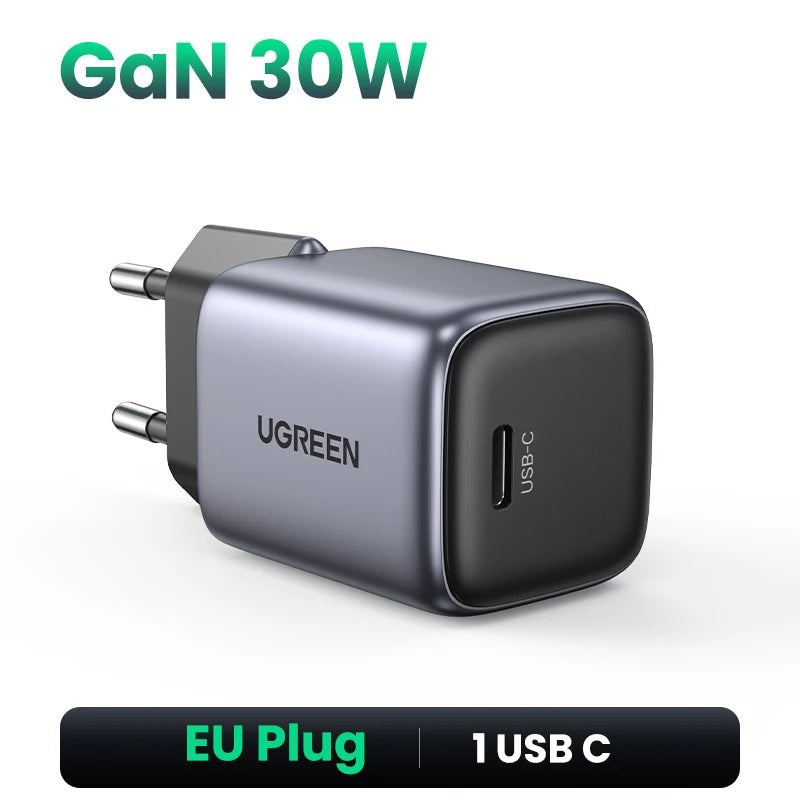 UGREEN GaN100W 65W 45W 30W Fast Charger QC 4.0 3.0 USB Charger for iPhone 17 16 Pro Max Tablet Macbook Pro Air Laptop PD Charger