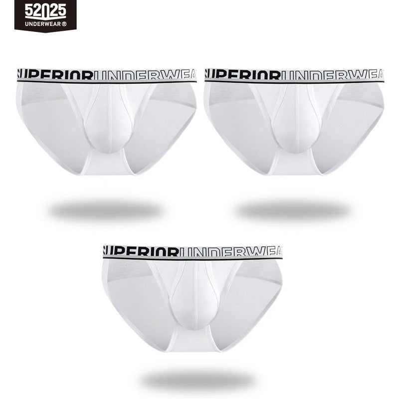 52025 Men's Premium Modal High-Cut Briefs – Breathable Silk-Mesh Pouch, Double Side Fly and Ventilated All-Day Comfort