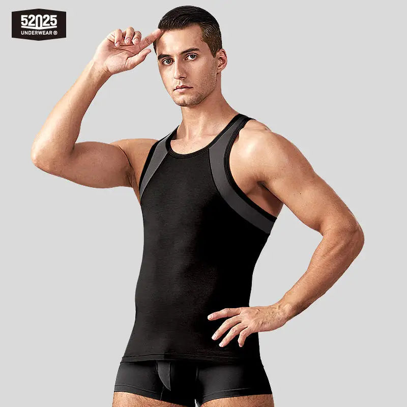 52025 Men's Premium MicroModal Tank Top / Undershirt –– Ultra-Soft Comfort, Silk-Mesh Cooling Zones and Streamlined Fit