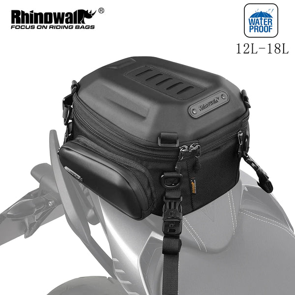 កាបូបស្ពាយក្រោយម៉ូតូ Rhinowalk ទំហំ 12L-18L សម្រាប់ដាក់ម៉ូតូ និងកាបូបស្ពាយក្រោយសម្រាប់ម៉ូតូធំ និងម៉ូតូធំ
