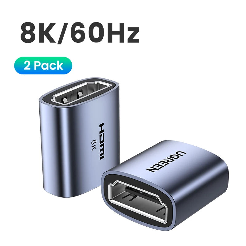 UGREEN HDMI-Compatible Coupler 8K Female to Female Extension Cable Connector for PS5 Roku Stick Monitor HD 2.1 Connector  8K
