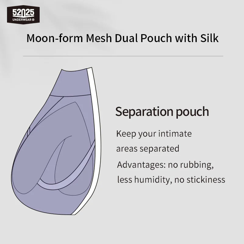52025 Men's Cooling Boxers – Moon-Form Mesh Dual Pouch with Lightweight Comfort, Dynamic Stretch and Quick-Dry Performance