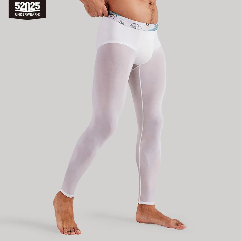 52025 Men's Ultra-Light Leggings / Tights – Semi-Transparent Comfort with Second-Skin Feel, Anatomical U-Pouch and Sculpting Fit