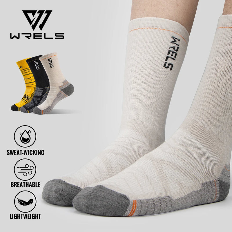 WRELS 1/2/3 Pairs Merino Wool Socks Thermal Warm Winter Thick Cushion Moisture Wicking Wool Hiking Socks Sports Socks