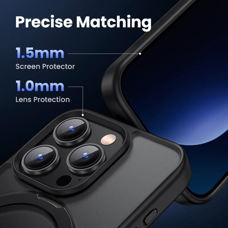 UGREEN Magnetic Ring Stand Case for iPhone 15 Pro Max Cases Shockproof Cover for iPhone 15pro 16 Plus Magnet Kickstand Case