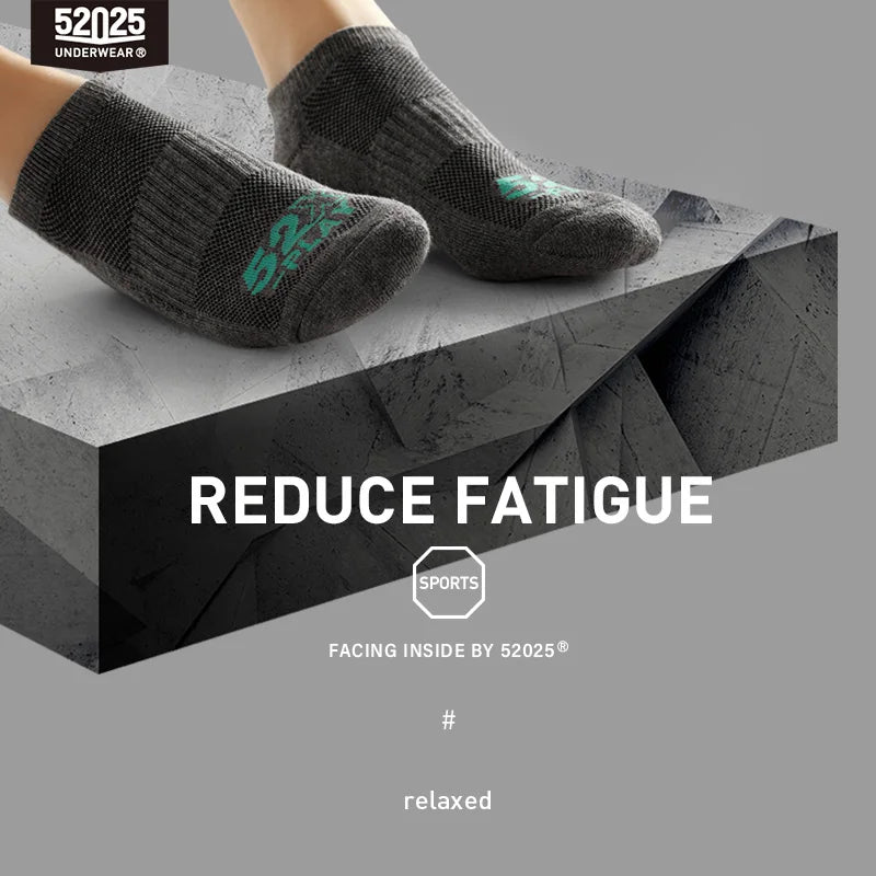 52025 Low-cut Athletic Socks 3 Pairs Breathable Cotton Sport Socks Quarter Ankle Low-rise Anti-drop Mens Socks Shorties 3pcs