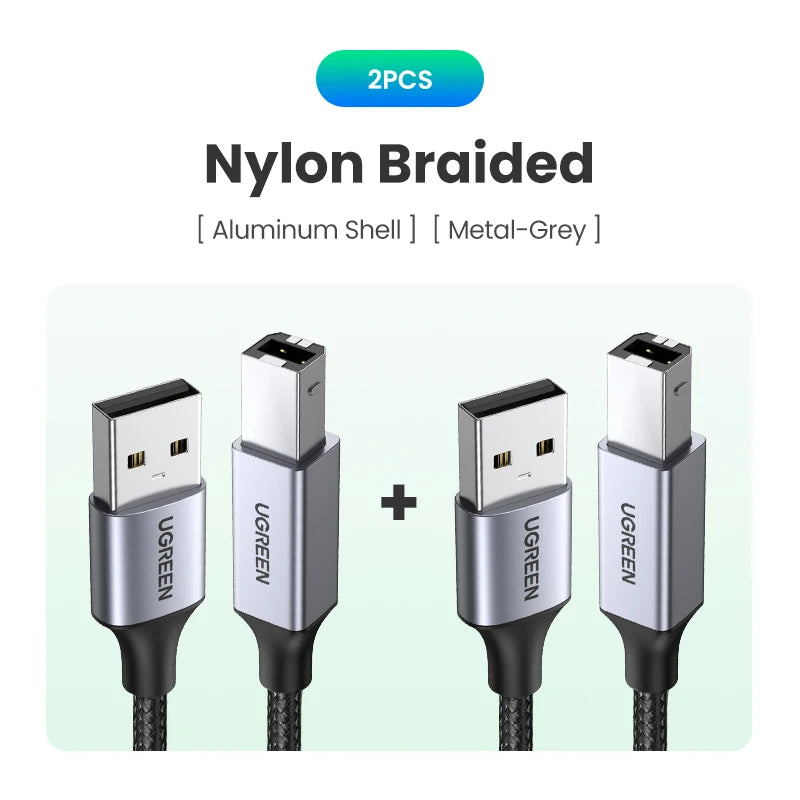 Ugreen USB Printer Cable USB Type B Male to A Male USB 2.0 Cable for Canon Epson HP ZJiang Label Printer DAC USB Printer
