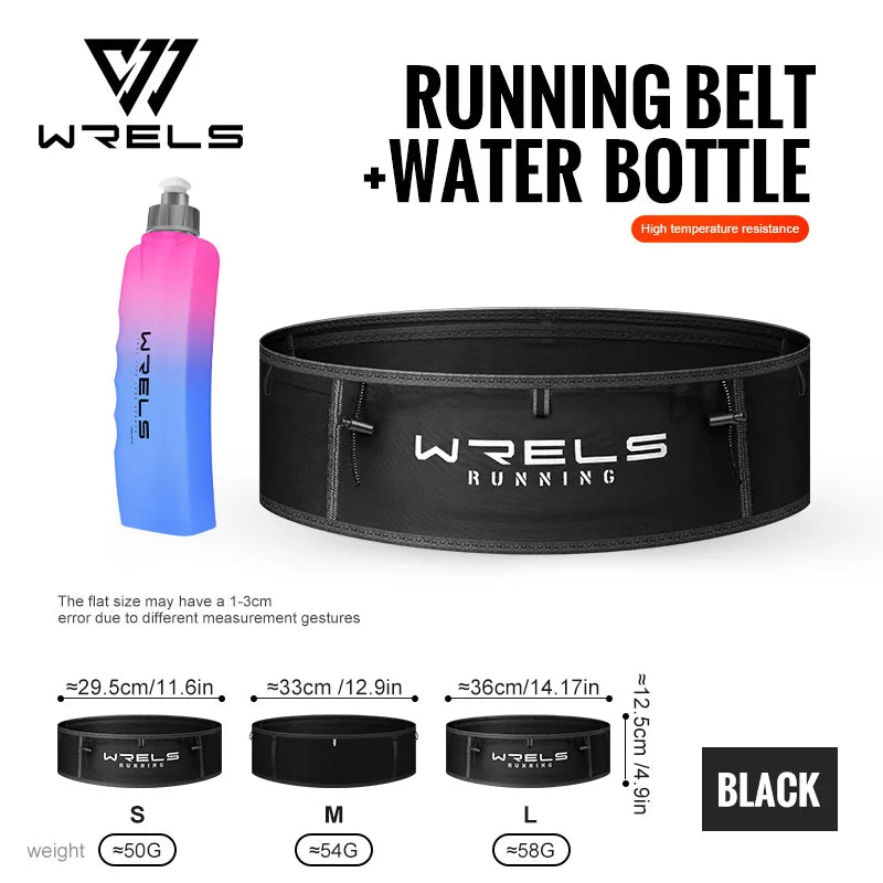 WRELS Running Belt Fanny Pack Running Accessories Slim Elastic Breathable Waist Bag Lightweight With Water Bottle Fanny Packs