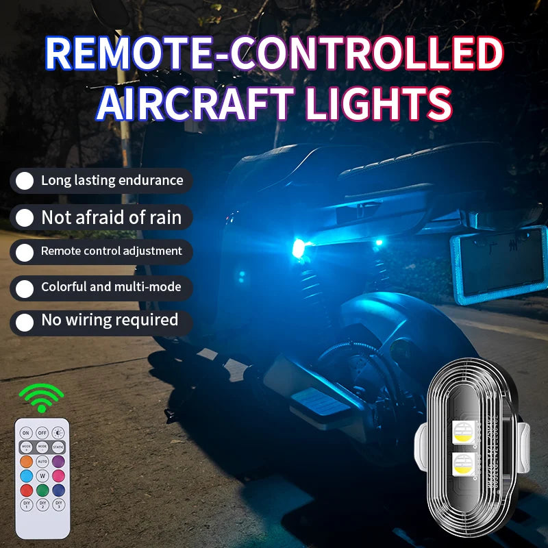 SEAMETAL Wireless Light Aircraft Airplane Helicopter Warning Lights RGB Led Aircraft Strobe Lights Car Motorcycle LED Lights