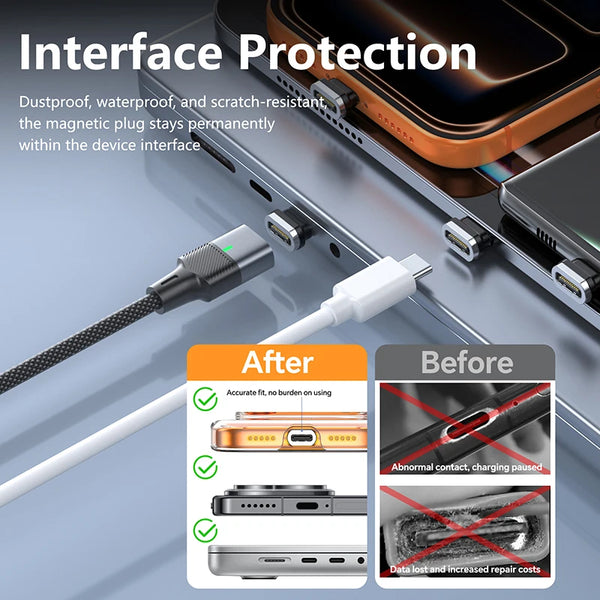 PZOZ 240W Magnetic Cable Type C Super Fast Charging Cable USB C Magnet Charger For iPhone OPPO Huawei Xiaomi Phone Wire Cord
