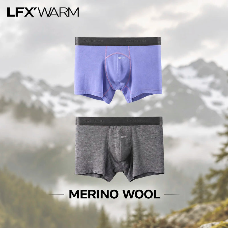 52025 Men's Premium 100% Australian Merino Wool Boxers (3Pack) – Superfine 16 Micron Wool, Breathable Comfort & Thermoregulation