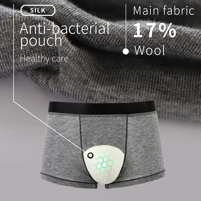 52025 Men's Luxe MicroModal Merino Boxers – Silk-Lined Pouch, Body-Hugging Fit and Temperature-Regulating Comfort