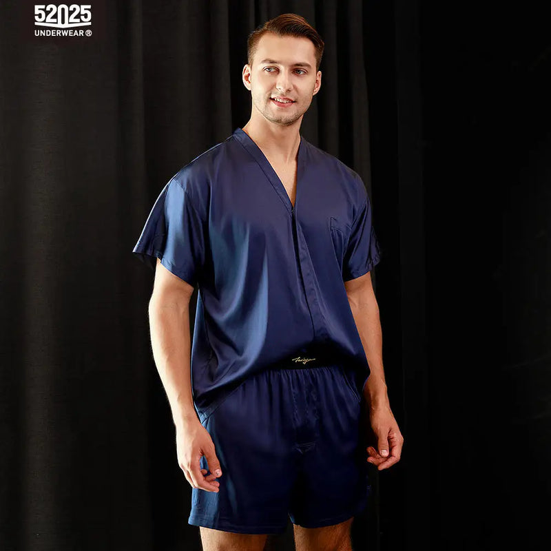 52025 Luxury Silk Men’s Shorts – 100% Mulberry Silk Lounge Shorts, Natural Silk Pajama Shorts, Luxurious Feel, Everyday Comfort
