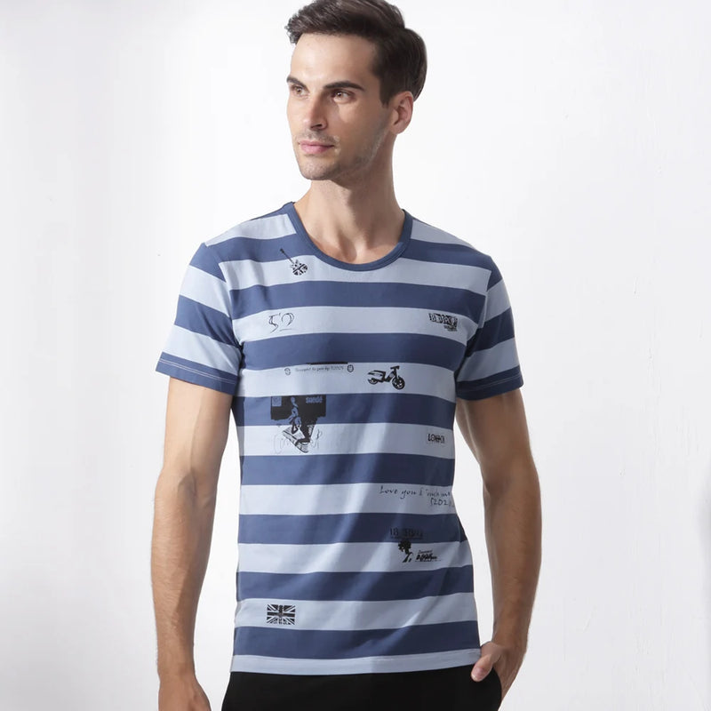 52025 Men's Cotton Modal Sleepwear Top – Ultra-Soft Breathable T-Shirt with Lightweight Comfort, Relaxed Feel and Modern Fit