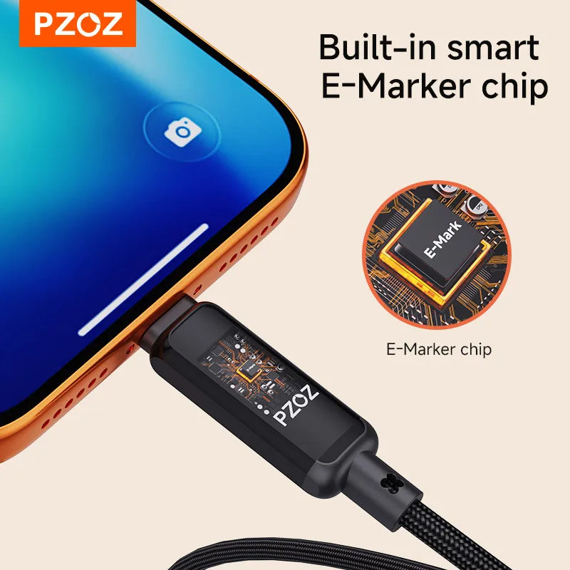 PZOZ For Apple watch series 11 iwatch ultra magnetic cable usb c to type c super charger fast charging cable iphone iPad Macbook