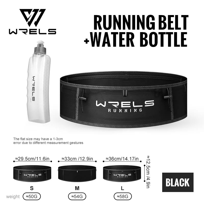 WRELS Running Belt Fanny Pack Running Accessories Slim Elastic Breathable Waist Bag Lightweight With Water Bottle Fanny Packs